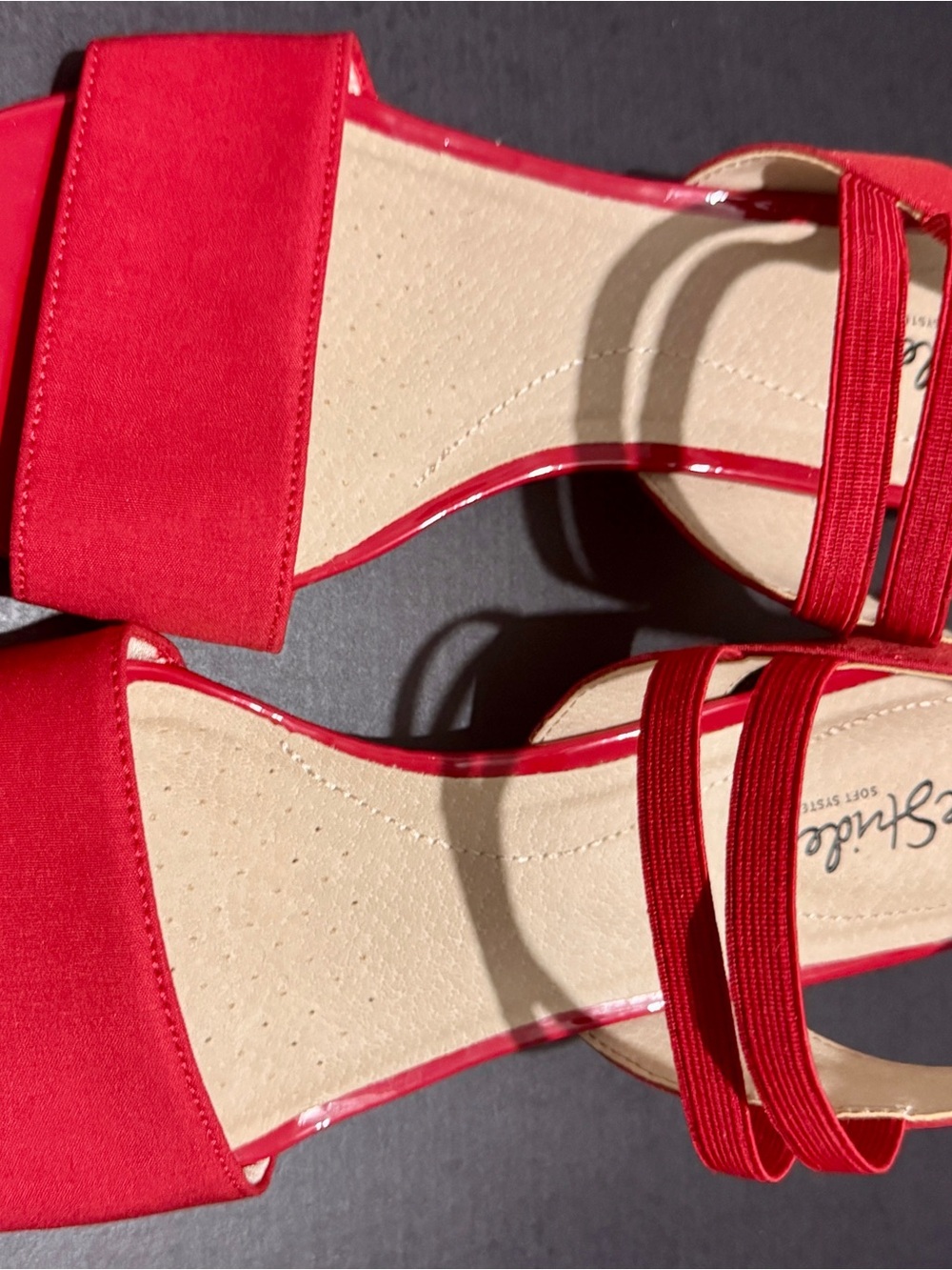 Life Stride Red Open-Toe Elastic-Strap Sandals - Picture 3 of 5